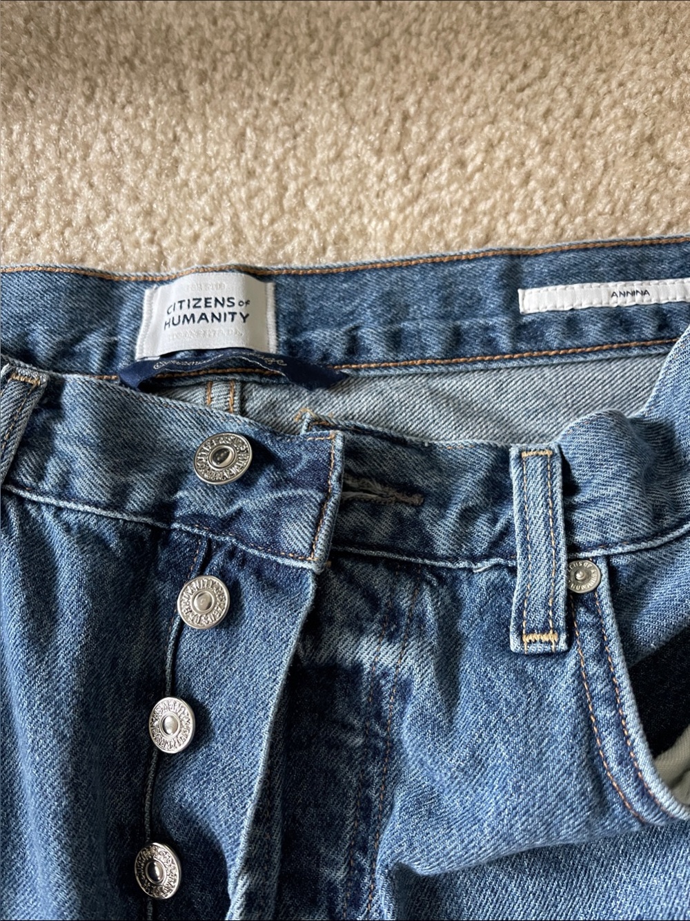 Citizens of Humanity Medium Blue High-Rise Wide Leg Jeans